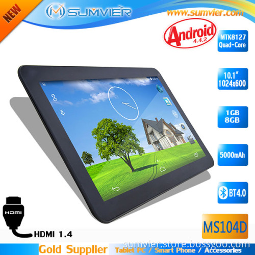 10.1" 1024*600 Pixels Mtk8127 Quad Core 1g+8g Android Tablet (MS104D)